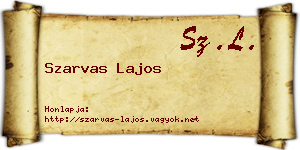Szarvas Lajos névjegykártya